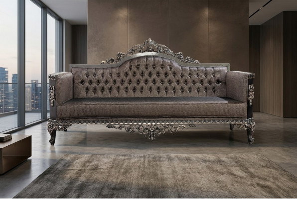 Luxury Three-Seater Design Sofa 3-Seater Upholstered Couch Chesterfield Sofas