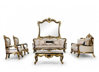 Chesterfield Baroque Sofa Couch 5-piece Set Sofa Set 3+3+1+1 Seat Coffee Table