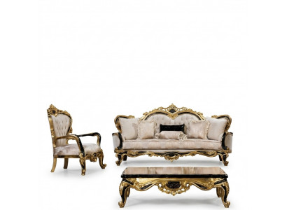 Classic Luxury Sofa Set Armchair Living Room Set 3+1 Seat Chesterfield