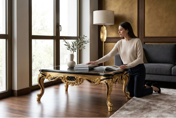 Luxury living room table, coffee table, sofa table, classic side table, designer, new