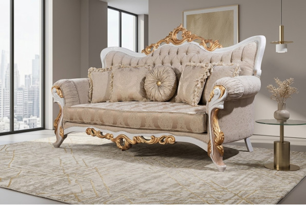 Sofa 3-seater fabric three-seater sofas luxury living room baroque style couch baroque