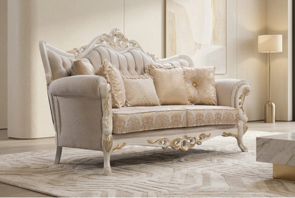 Sofa 3-seater Fabric Three-seater Sofas Luxury Living Room Baroque Style Couch Baroque