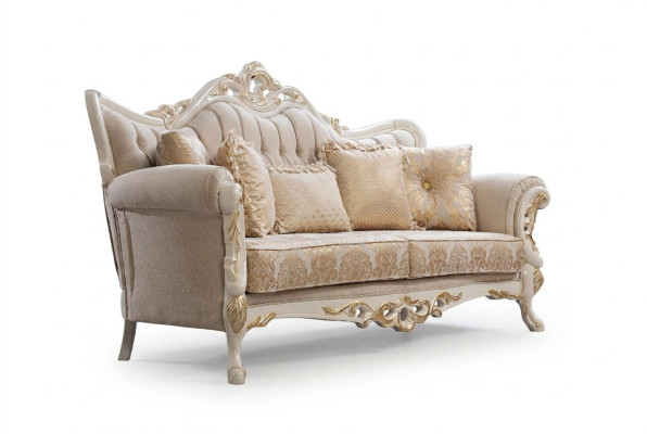 Sofa 3-seater Fabric Three-seater Sofas Luxury Living Room Baroque Style Couch Baroque