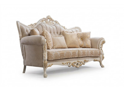 Sofa 3-seater Fabric Three-seater Sofas Luxury Living Room Baroque Style Couch Baroque