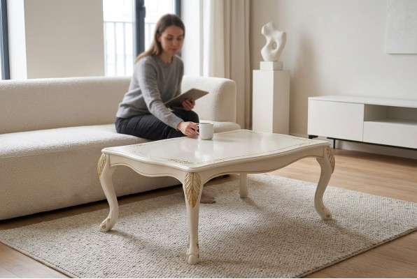 Coffee table classic side table luxury living room design table furniture wood new