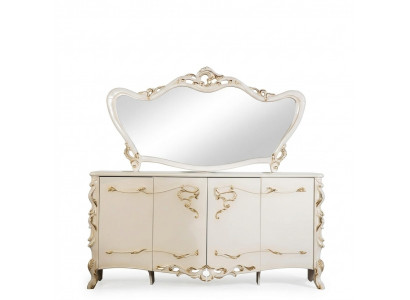 Sideboard Mirror Set Dining Baroque Wood Dressers Wooden Cabinet New