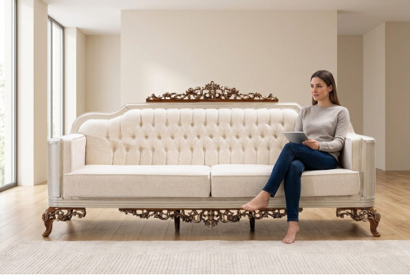 Sofa 3-seater Chesterfield three-seater sofas luxury living room baroque style couch new