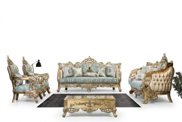 Sofa set 3+3+1+1 seater coffee table sofa armchair sofas fabric luxury set 5-piece