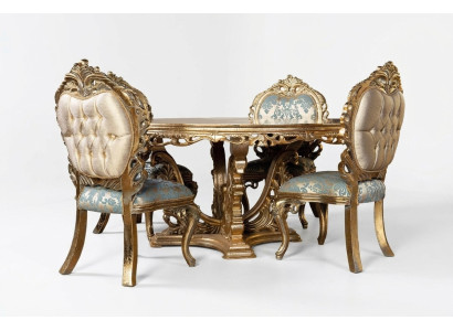 Golden Baroque Dining Table Round Table Round Dining Tables Wood Tables 173cm