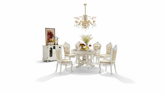 Dining room set dining group wooden table complete set 7-piece dining table 6 chairs