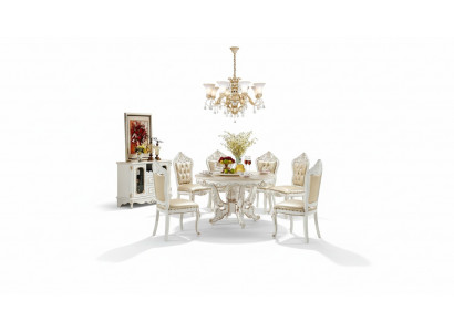 Dining room set dining group wooden table complete set 7-piece dining table 6 chairs