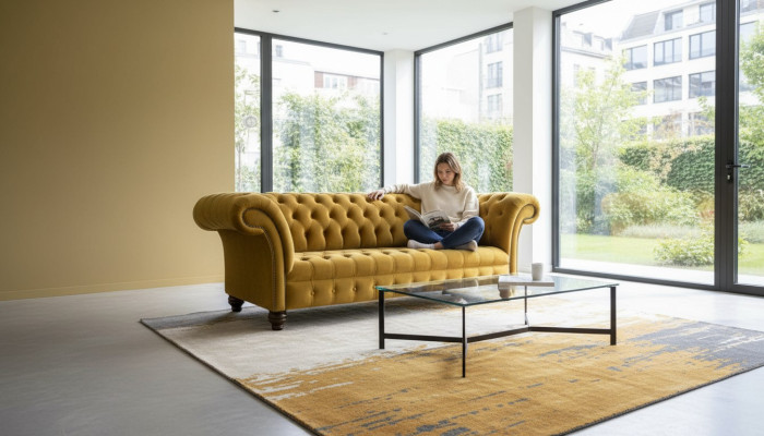 Chesterfield 3-seater designer sofa couch upholstery sofas couches fabric