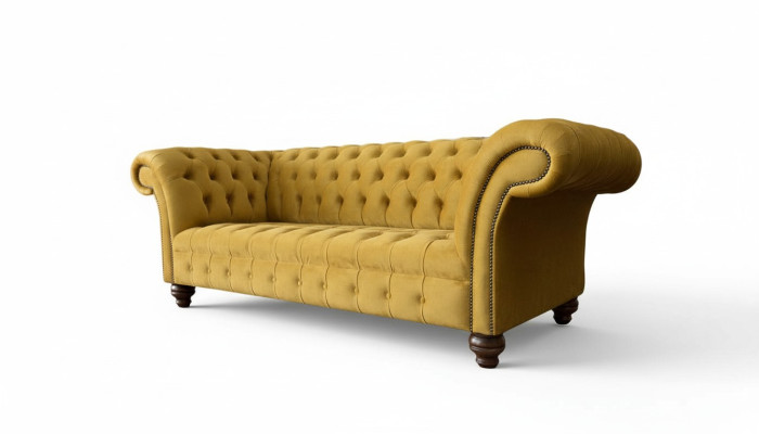 Chesterfield 3-seater designer sofa couch upholstery sofas couches fabric