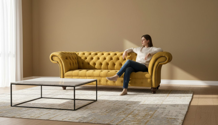 Luxury Chesterfield Sofa 2x 2-Seater Couch Fabric Modern Sofas New Set