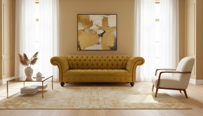 Luxury Chesterfield Sofa 2x 2-Seater Couch Fabric Modern Sofas New Set