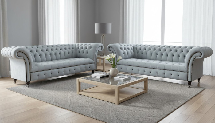 Designer Living Room Set 2x 3-Seater Sofas Luxury Living Room Set Furniture