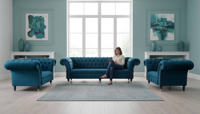 Sofa Couch Fabric Upholstery Seat 2+1+1 Seater Suite Design Sofas