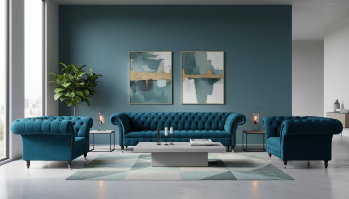 Sofa Couch Fabric Upholstery Seat 2+1+1 Seater Suite Design Sofas