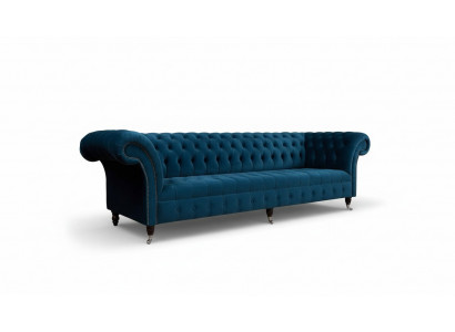 Designer Luxury Chesterfield Sofa 4-Seater Couch Upholstered Sofas Furniture Blue
