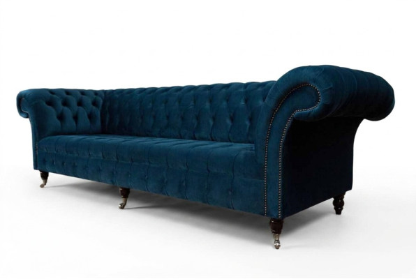 Designer sofa 3-seater Chesterfield upholstered sofas seat three-seater textile