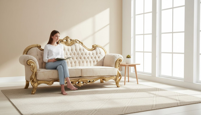 Sofa 3 seat fabric three-seater sofas luxury living room chesterfield baroque