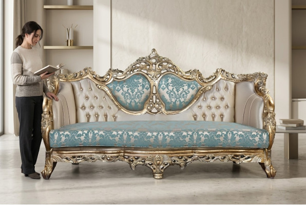 Sofa 3-seater designer sofa luxury upholstered sofas couches fabric textile new