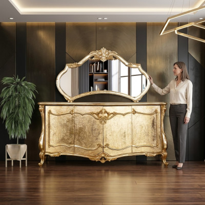 Sideboard Mirror Luxury Dresser Set Furniture Dressers Sideboards Gold