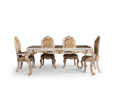 Dining table set dining room table chair set 4x chair wood 5-piece