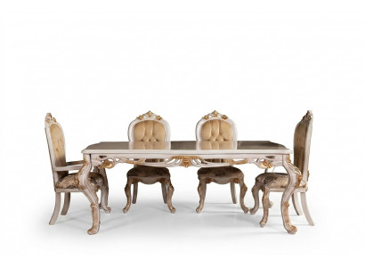 Dining table set dining room table chair set 4x chair wood 5-piece