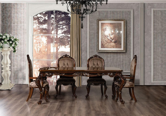 Classic dining room table with 4 chairs baroque rococo style furniture