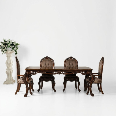 Classic dining room table with 4 chairs baroque rococo style furniture