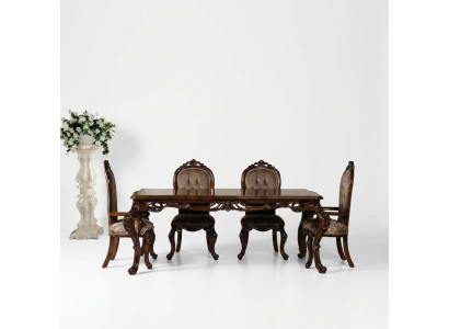 Classic dining room table with 4 chairs baroque rococo style furniture