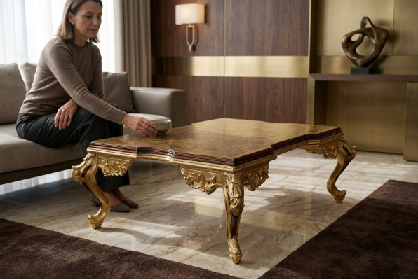 Baroque coffee table wood tables furniture living room classical