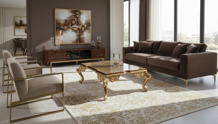 Baroque coffee table wood tables furniture living room classical