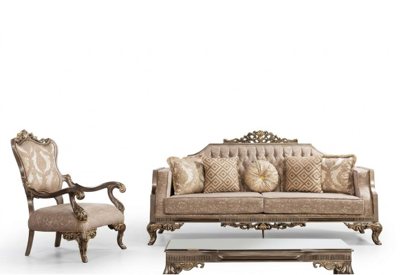 Chesterfield sofa set with coffee table sofa set upholstered furniture 5-piece.