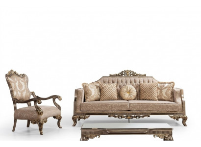 Chesterfield sofa set with coffee table sofa set upholstered furniture 5-piece.