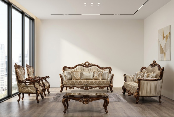 Chesterfield sofa set couch set with coffee table sofa upholstery 5-piece set.