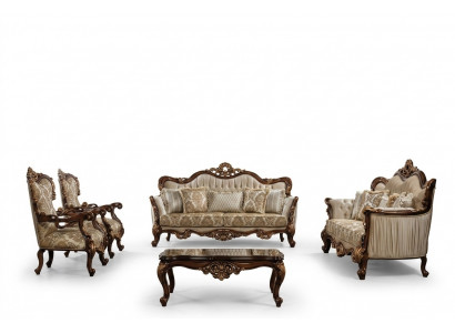 Chesterfield sofa set couch set with coffee table sofa upholstery 5-piece set.