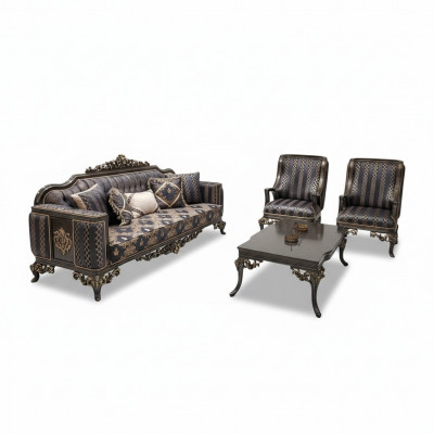 Set with 3+1+1 armchairs and table
