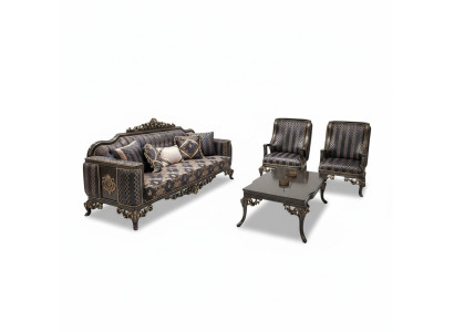 Set with 3+1+1 armchairs and table