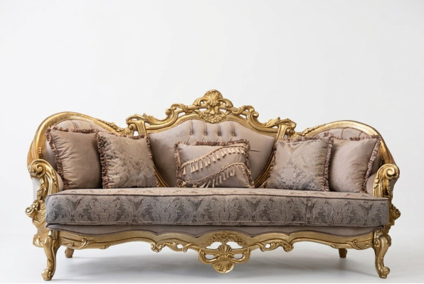 Three-seater couch upholstery furniture classic sofa French decor