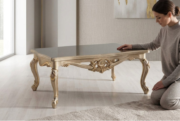 Coffee table furniture 120x80 tables wood baroque rococo