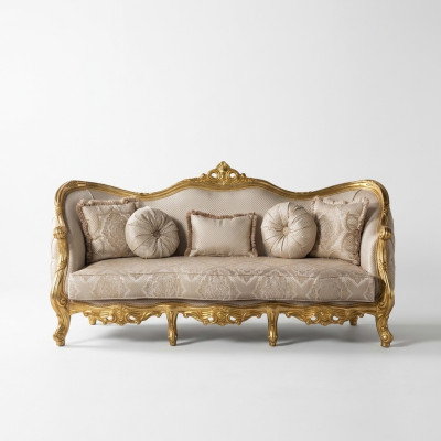 Luxury Couch Classic Three-Seater Sofa Couches Furniture Fabric Sofa