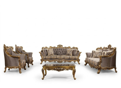 Luxury sofa set classic couch sofa upholstery furniture set complete 5-piece