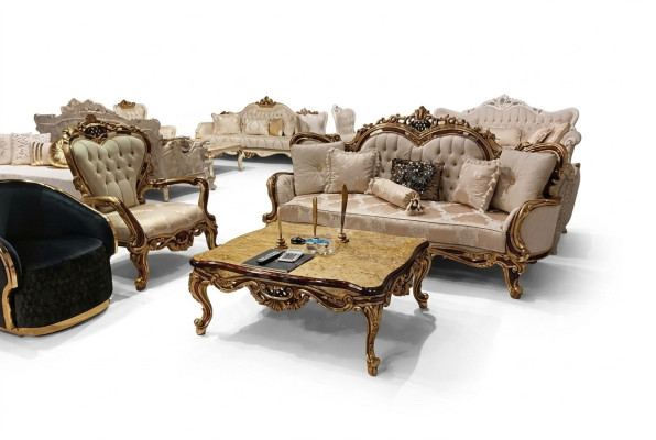 Classic living room sofa upholstery couch 3-piece set 3+1 + coffee table for your home