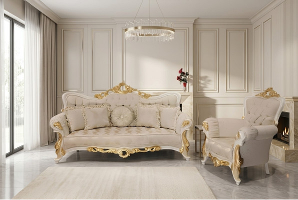 Classic couch living room sofa set furniture arrangement 3+1 seat sofa