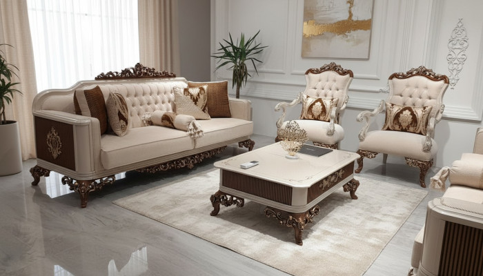 Classic Couch Set 4-piece Set 311 Seats + Coffee Table Baroque Rococo