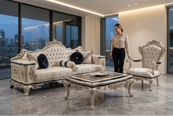 Luxury living room couch set 3+1 with coffee table sofa suite sofa couches