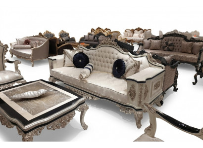 Chesterfield Sofa Couch 3-Seater Couch Upholstered Furniture Three-Seater White New