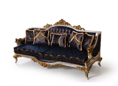 Baroque-style Three-seater Couch with Golden Frame Sofa Couches Furniture New